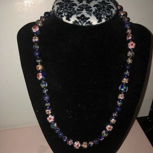 🐲Cloisonne and Lapis Necklace Made By Me-415